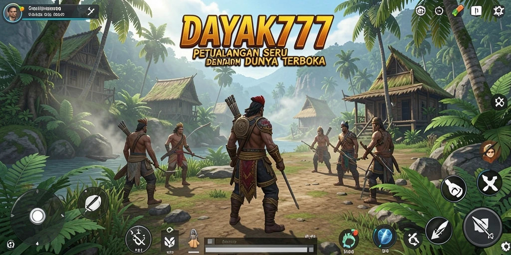 Screenshot permainan DAYAK777 menampilkan petualangan seru di dunia terbuka.
