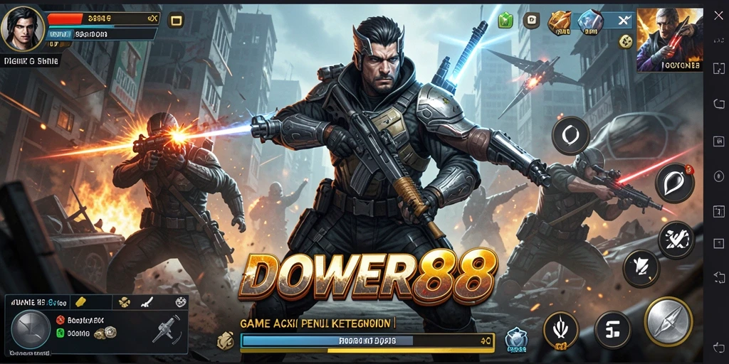 Tampilan screenshot DOWER88 menampilkan aksi seru di arena pertarungan.