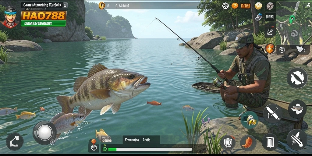 Screenshot gameplay HAO788 dengan aksi memancing seru.
