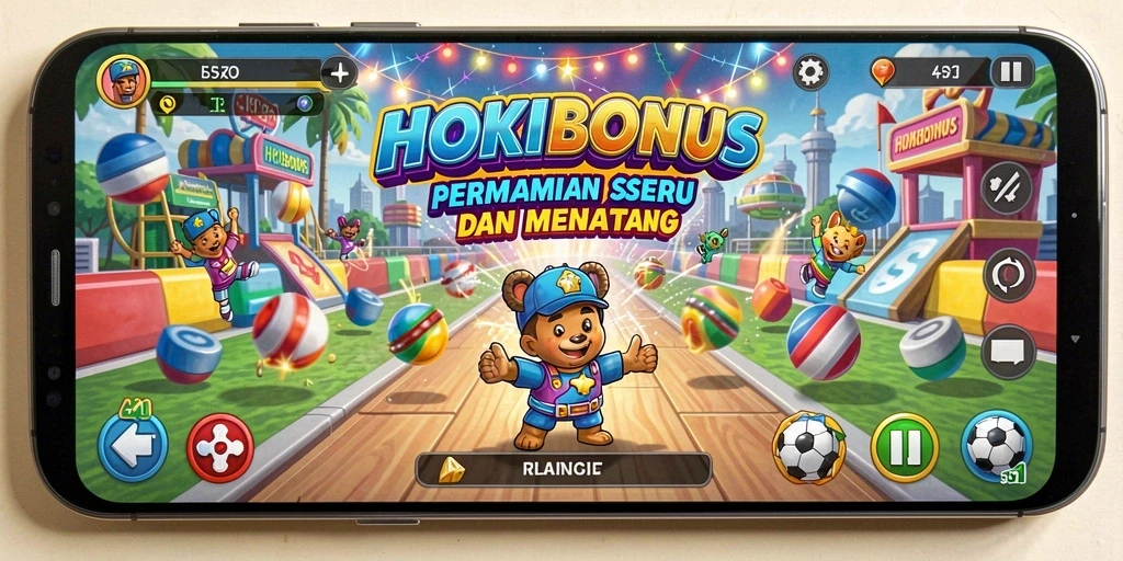 Tampilan gameplay HOKIBONUS yang penuh warna dan menarik.