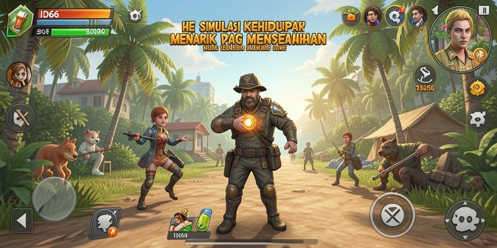 Gameplay menarik dalam ID66 dengan aksi simulasi kehidupan.