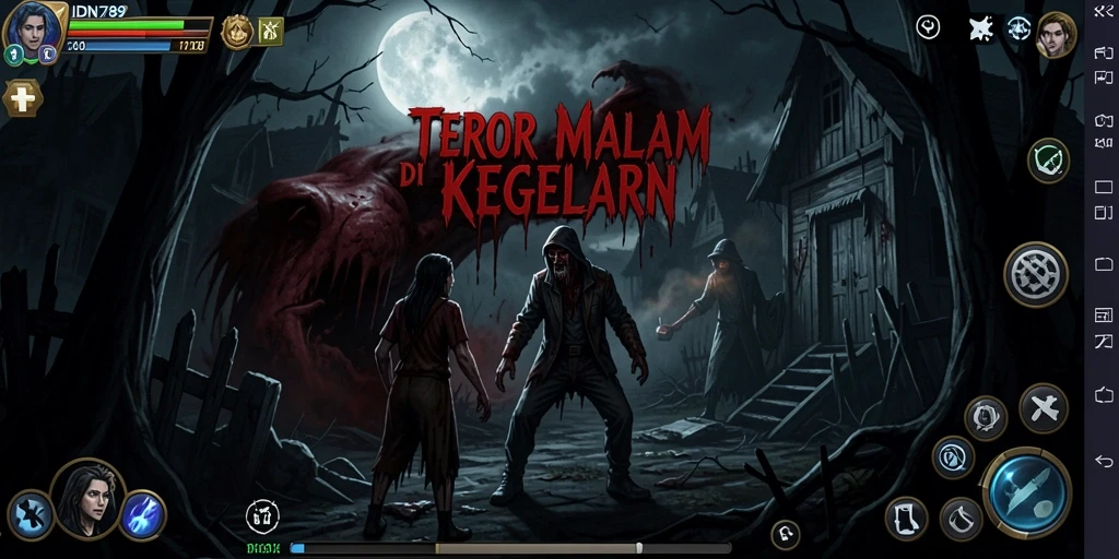 Tangkapan layar IDN789 menunjukkan suasana horor yang mencekam.