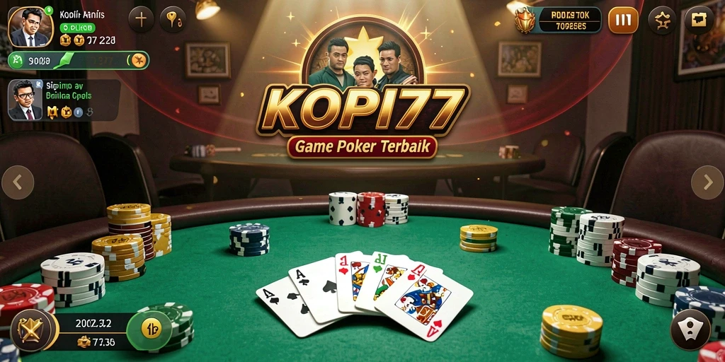 Tampilan gameplay KOPI77 yang seru dengan fitur poker menarik.
