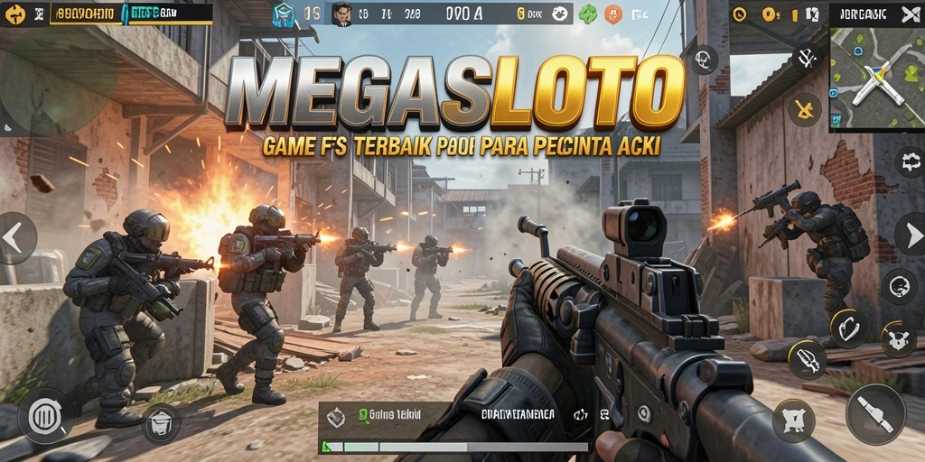 Tampilan menegangkan dari gameplay FPS di MEGASLOTO.