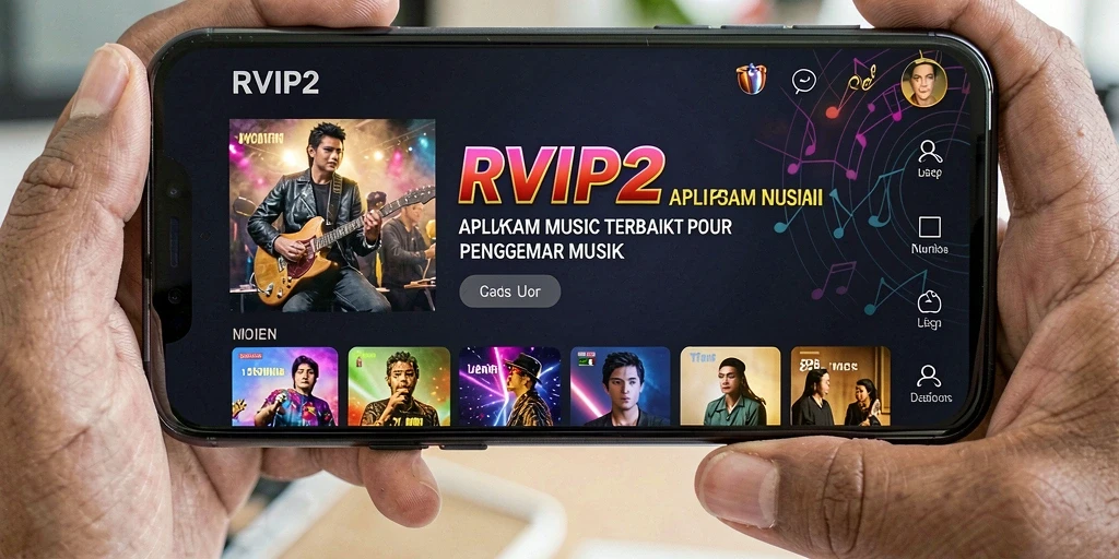 Tampilan gameplay RVIP2 dengan lagu-lagu yang menarik dan interaktif.