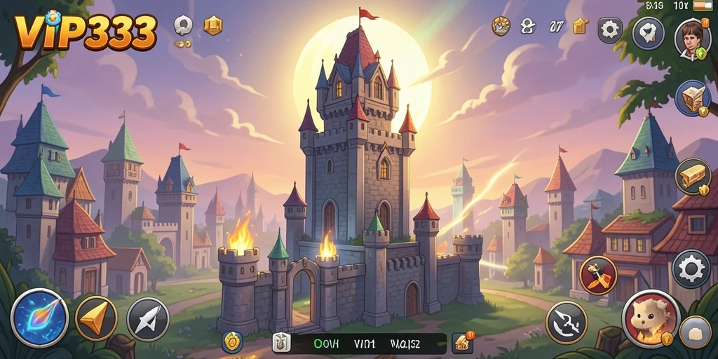 Tampilan gameplay seru Tower Defense di VIP333.