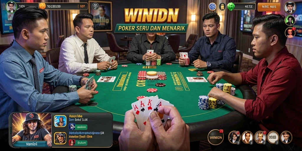 Tampilan gameplay poker yang menarik di WINIDN.